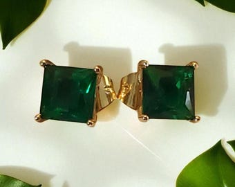 Mini Square Zircon Earrings