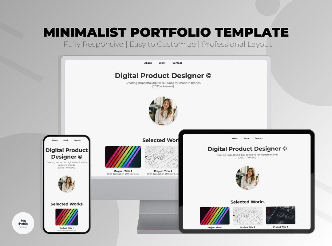 Minimalist Portfolio Template Clean, Modern, and Responsive HTML/CSS ...