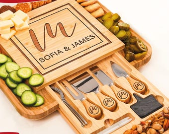 Personalized Anniversary Charcuterie Board, Custom Engraved Anniversary Gift for Couples, Romantic Kitchen Keepsake for Wedding Anniversary