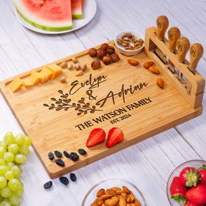 Personalized 13 Piece Charcuterie Board, Housewarming Gift for First Home, Real Estate Closing, Kitchen Essential Cutting Board Personalized