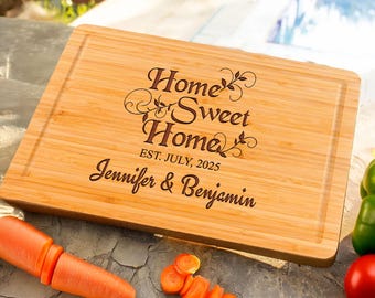 Personalized Housewarming Gift, Custom New Home Cutting Board, Engraved First Home Present