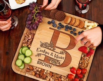 Personalized Charcuterie Board • Antique Decor Serving Tray • Rustic Cutting Board • Hostess Gift • Cheese Board • Farmhouse Kitchen Gift