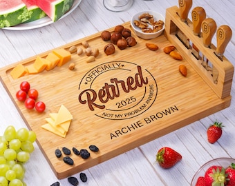 Retirement Gift, Custom Cutting Board, Personalized Charcuterie Boards, Happy Retirement Gift, Farewell Gift for Coworker, Appreciation Gift