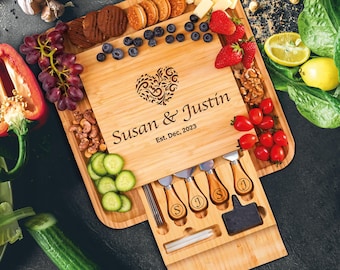 Bridal Shower Gift | Personalized Wedding Gift Last Name Established Sign Anniversary Gift Engagement Gifts Valentines Day Gift | Wood Sign