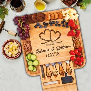 Personalized Charcuterie Board, Engraved Cutting Board, Housewarming Gift, Bamboo Cutting Board, Best Gift for Mom, Fathers Day, Christmas