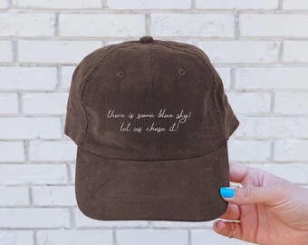 Embroidered Sense and Sensibility Quote Corduroy Hat