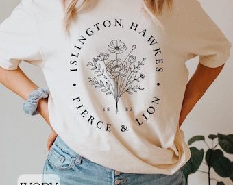 Nombres de personajes de la camiseta Flor de Alquimia Fandom literario