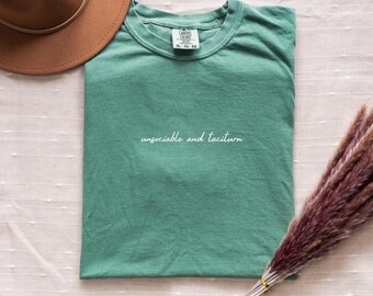 Embroidered Unsociable and Taciturn Shirt Pride and Prejudice