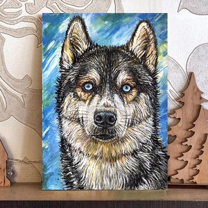 Portrait de chien, portrait de Husky, peinture à l'huile personnalisée à partir d'une photo, portrait d'animal de compagnie personnalisé, peinture à l'huile de chien, commande d'art cadeau personnel