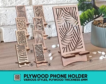 Laser Cut Wood Phone Holder: Custom Mobile Stand