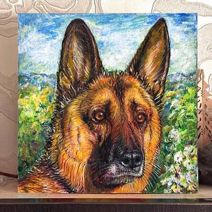 Peinture de chien personnalisée, peinture à l'huile personnalisée de portrait d'animal de compagnie à partir d'une photo, portrait d'animal de compagnie personnalisé, peinture à l'huile de chien, commande d'art cadeau personnel