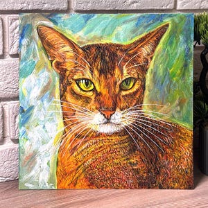 Portret zwierzaka na zamówienie, Portret kota, Obraz olejny na zamówienie ze zdjęcia, Ręcznie robiony portret kota, Obraz olejny na zamówienie kota, Osobisty prezent artystyczny na zamówienie