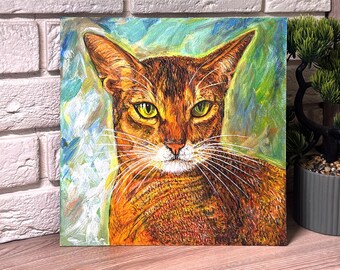 Custom Cat Portrait, Custom Pet Portrait, Cat portrait custom Acrylic painting from photo, Custom Pet Portrait, Acrylic Pet portrait