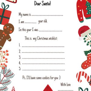 ¡Carta para Papá Noel personalizable e imprimible!