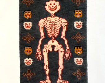 Contemporary Tantric skeleton rug