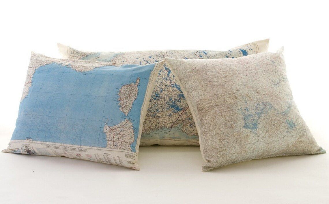 Silk Aviator Map Cushion hong Kong Etsy