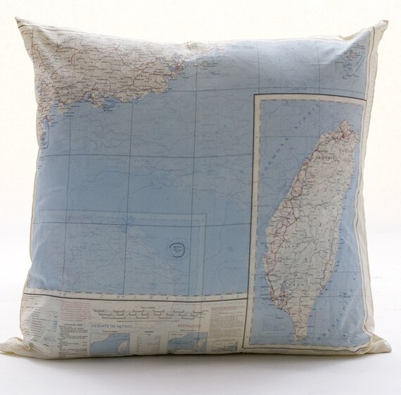 Silk Aviator Map Cushion hong Kong Etsy