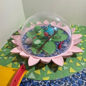 リリー アニマル クロッシング ACNH テラリウム 蓮の花とカエルの椅子とスパイクノイド ジャイロイド