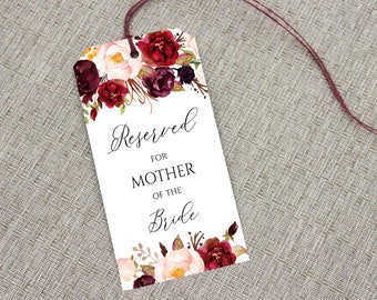 Wedding Seat Sign, Watercolor Wedding Reserve Seat Tag, Wedding Decor, Reserved Wedding Chair Tag, Reserved Seat Sign, RC0029