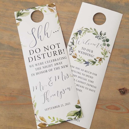 Wedding Hotel Door Hangers Etsy