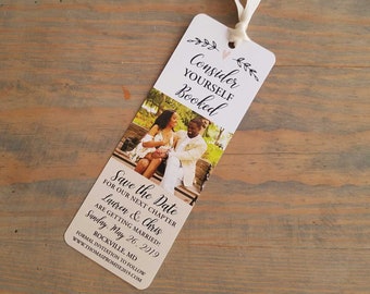 Bookmark Save the Date, Unique Save the Date for Book Lover, Book Theme Wedding Save the Date, Literary Wedding, RC033