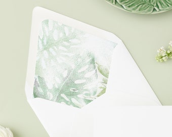 Tropical Wedding Envelope Liner, Watercolor, Printed Envelope Liners for Wedding Invitations - Set of 25, Raya, RC0073