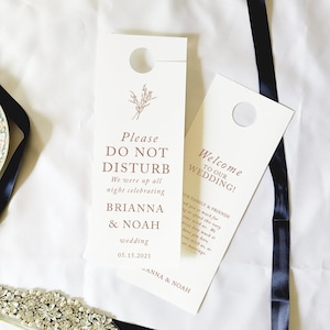Wedding Do not disturb wedding door hangers, door hangers wedding, hotel door hangers, wedding sign, guest room hanger, Learie, RC0186