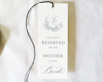 Classic Wedding Seat Sign, Wedding Reserve Seat, Ceremony Décor, Reserved Wedding Chair Tag, Elegant Reserved Seat Sign, Willow, RC0302