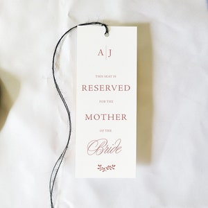 Elegant Wedding Seat Sign, Wedding Reserve Seat, Ceremony Décor, Reserved Wedding Chair Tag, Classic Reserved Seat Sign, Larisa, RC0100