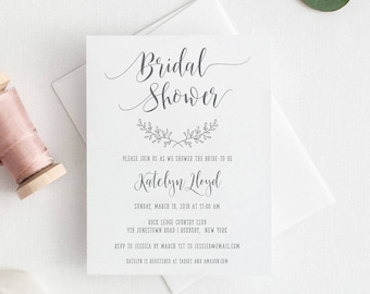 Bridal Shower Invitation with Envelopes, Bohemian Bridal Shower, Minimal Invite for wedding shower, Couples Shower Invite, RC0028