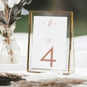 Classic Monogram Crest Wedding Table Numbers, Reception Table, Calligraphy, Printed Table Numbers, 4x6 or 5 x 7, Gillian Collection, RC0100 image 2