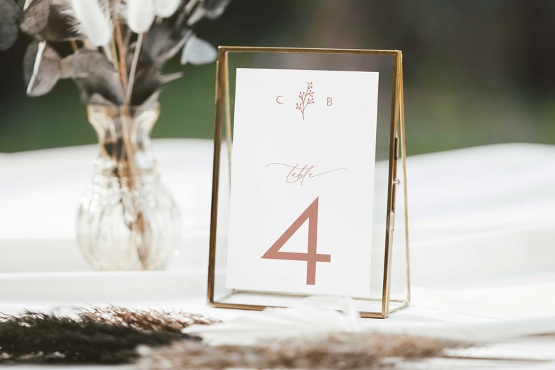 Classic Monogram Crest Wedding Table Numbers, Reception Table, Calligraphy, Printed Table Numbers, 4x6 or 5 x 7, Gillian Collection, RC0100 image 2