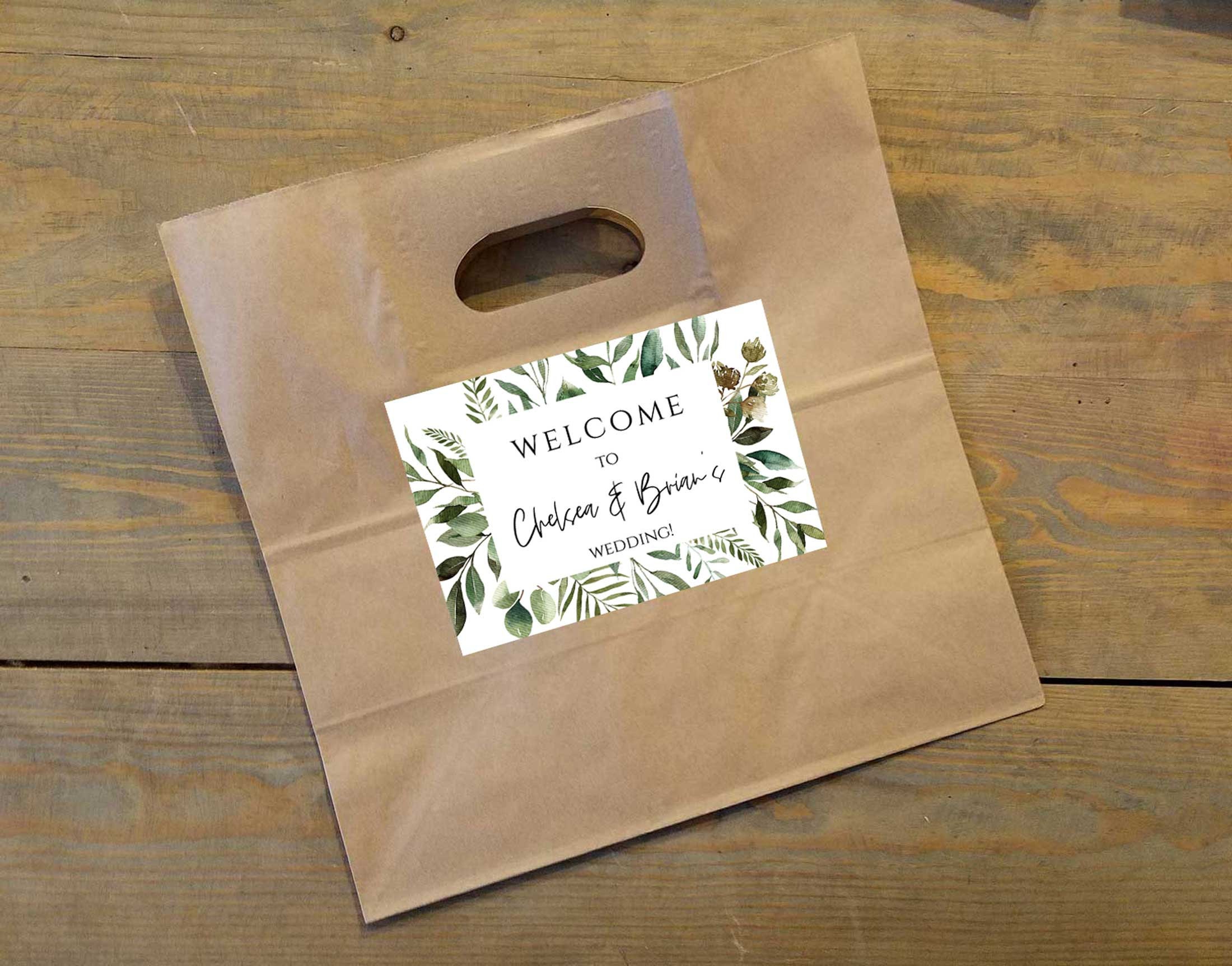 Greenery Wedding Bag Label Wedding Guest Etsy