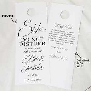 Wedding Do not disturb wedding door hangers, door hangers wedding, hotel door hangers, wedding sign, guest room hanger, greenery, RC0020