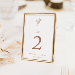 Elegant Botanical Wedding Table Numbers, Learie Collection, Floral Branch, Printed Table Numbers, Modern Wedding, Boho, 4x6 or 5 x 7, RC0186 image 1