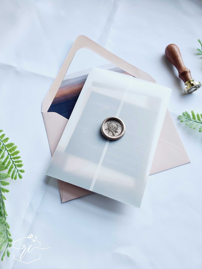 Plain Vellum Wrap Wax Seal Add on for Finley Collection Etsy