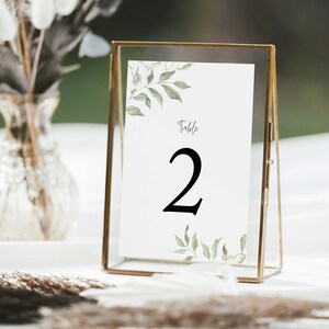 Sage Botanical Wedding Table Numbers, Ava Collection, Greenery Branch, Printed Table Numbers, Modern Wedding, Boho, 4x6 or 5 x 7, RC0224 image 6