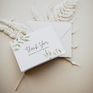 Sage Thank You Note Card, Floral Thank You Card with Envelope, Greenery, Wedding, Bridal Shower, Ava, Wedding Thank You Card, RC0224 image 2