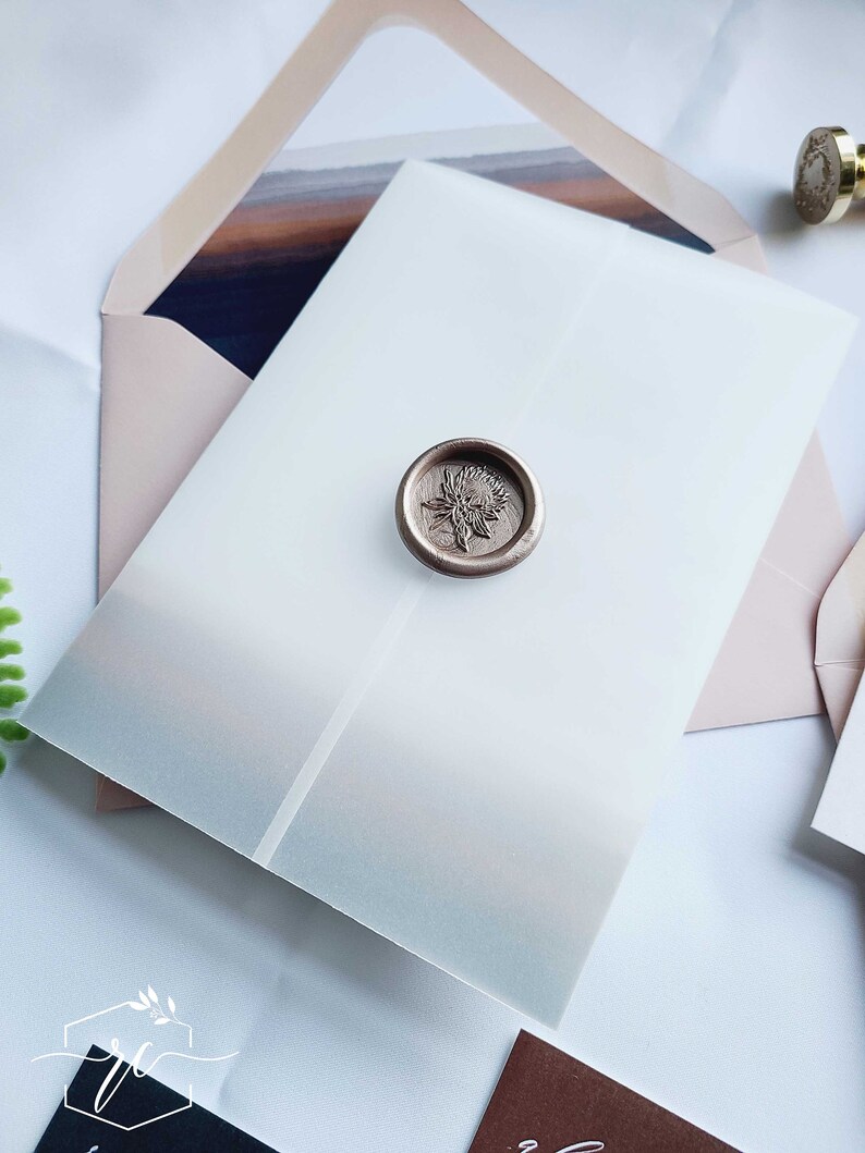 Plain Vellum Wrap Wax Seal Add on for Finley Collection Etsy