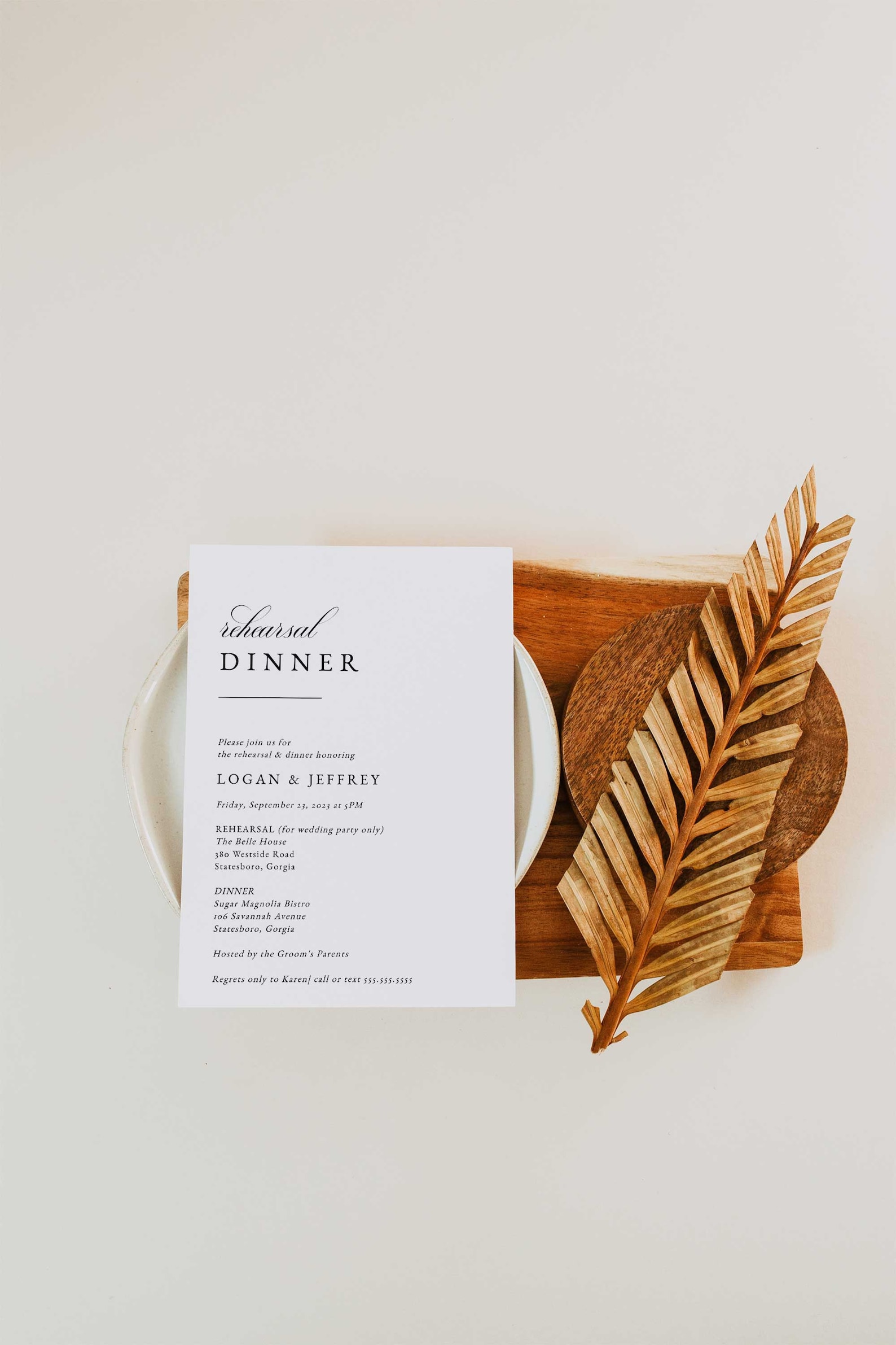Rehearsal Dinner Printable Template Minimalist Wedding - Etsy