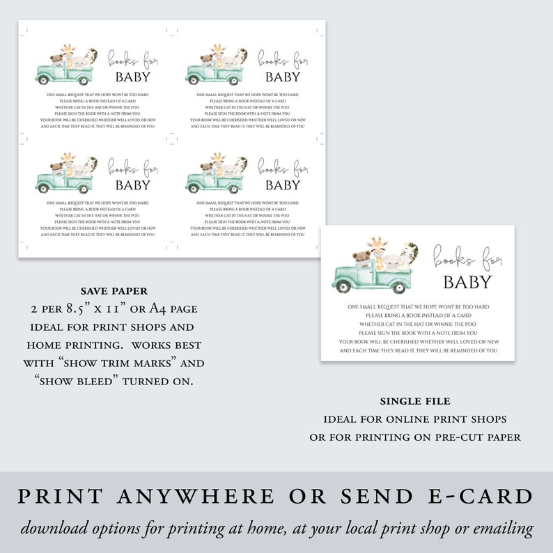 Instant download fully editable RC0153 Book Request Card Template bring a book printable virtual baby shower Baby Shower book for baby