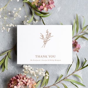 Elegant Thank You Note Card, Floral Thank You Card with Envelope, Wedding, Bridal Shower, Learie Collection, Wedding Thank You Card, RC0186 image 2