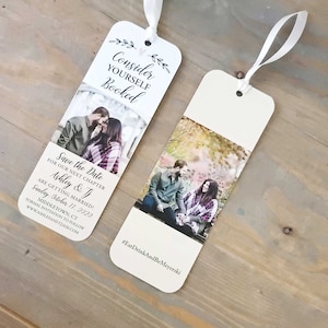 Bookmark Save the Date, Unique Save the Date for Book Lover, Book Theme Wedding Save the Date, Literary Wedding, RC033