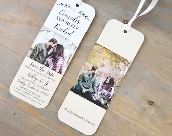 Bookmark Save the Date, Unique Save the Date for Book Lover, Book Theme Wedding Save the Date, Literary Wedding, RC033