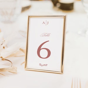 Botanical Wedding Table Numbers, Greenery Branch, Elegant, Printed Table Numbers, Modern Wedding, Boho, 4x6 or 5 x 7, Larisa, RC0101