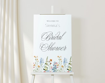 Wildflower Bridal Shower Welcome Sign Printable, Floral Wedding Welcome Sign Template, Bohemian Bridal Shower Poster, Printable, RC0575