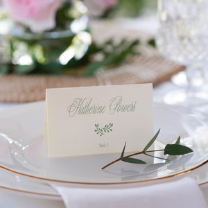 Wedding Escort Card, Flat or Folded, Simple Wedding Place Card, Printed Reception Escort Cards, Branch, Larissa, RC0100 image 1