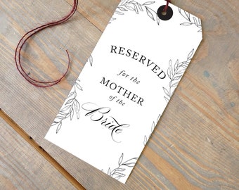 Boho Reserved Seat tag, Wedding Reserve Seat sign, Ceremony sign, Reserved Chair Tag, rustic branches, hand drawn, Seat Sign, RC0089