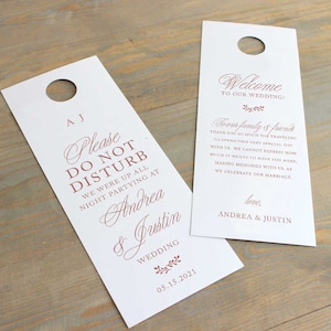 Wedding Do not disturb wedding door hangers, Classic door hangers wedding, hotel door hangers, wedding sign, guest room hanger, RC0100