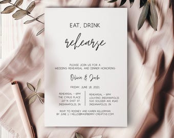 Simple Rehearsal Dinner Invitation Template: Simple Design (Instant Download) TEMPLETT